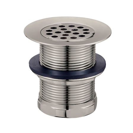 Kingston Brass 2Inch Brass Grid BarUtility Sink Drain, Brushed Nickel KBU1008